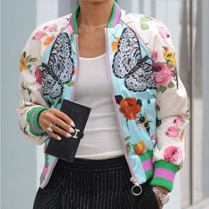 Silk Bomber Jacket - Yi Mei Chao Liu NWOT LG